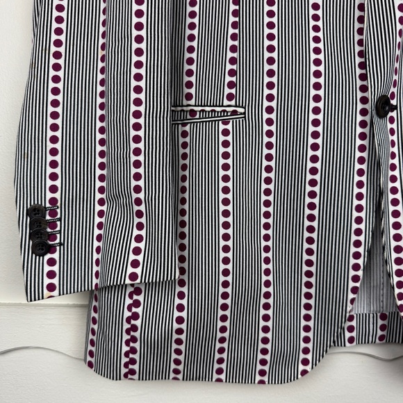 ETRO Polka Dot Stripe Three Button Blazer Jacket - Picture 2 of 6